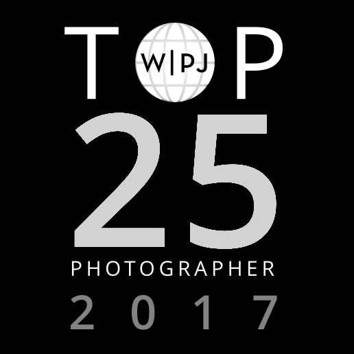 Badge WPJA Top 25 Photographer 2017, distinction internationale de la World Photographic Journalist Association