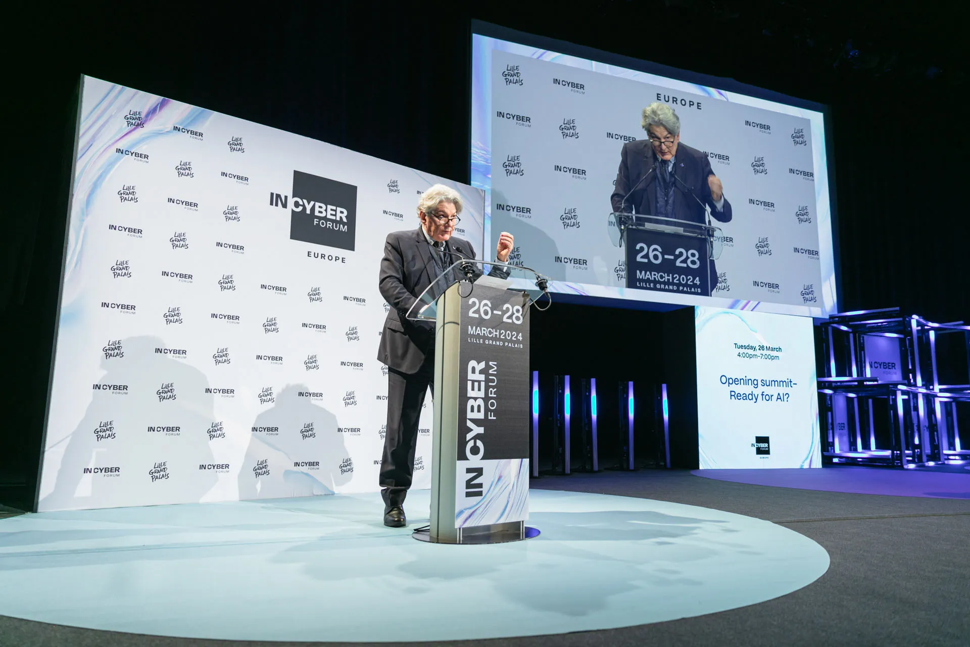 Thierry Breton intervenant lors du Forum International de la Cybersécurité à Lille
